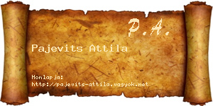 Pajevits Attila névjegykártya